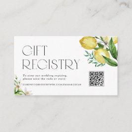 Cartão De Informações Limões e Blossoms Código QR Registro de Casamento