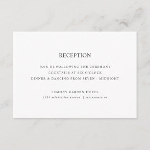 Cartão De Informações Limões e folhas de RECEPÇÃO DE CASAMENTO clássica