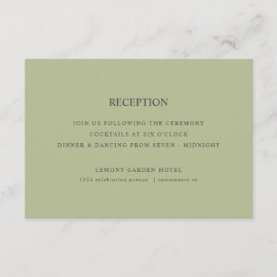 Cartão De Informações Limões   RECEPÇÃO DE CASAMENTO Verde Sage