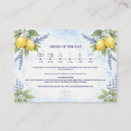 Cartão De Informações Limon e Lavanda Aquarela Casamento