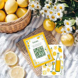 Cartão De Informações Limoncello Limonada Chuva de Presentes com QR Pers