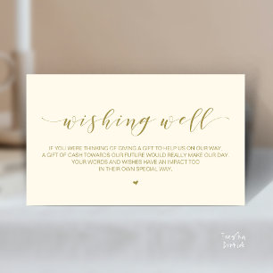 Cartão De Informações Linda e Elegante Cisterna de Desejos de Casamento,