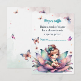 Cartão De Informações Linda fada sentada dentro da flor