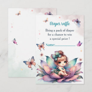 Cartão De Informações Linda fada sentada dentro da flor