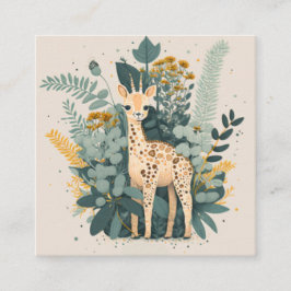 Cartão De Informações Linda girafa no jardim