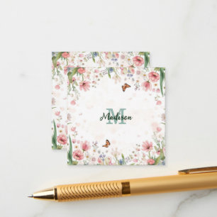 Cartão De Informações Lindo Buquê de Flores Silvestres de Primavera Borb