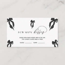 Cartão De Informações Lindo Jogo Adivinhe Quantos Beijos Laço Preto Eleg