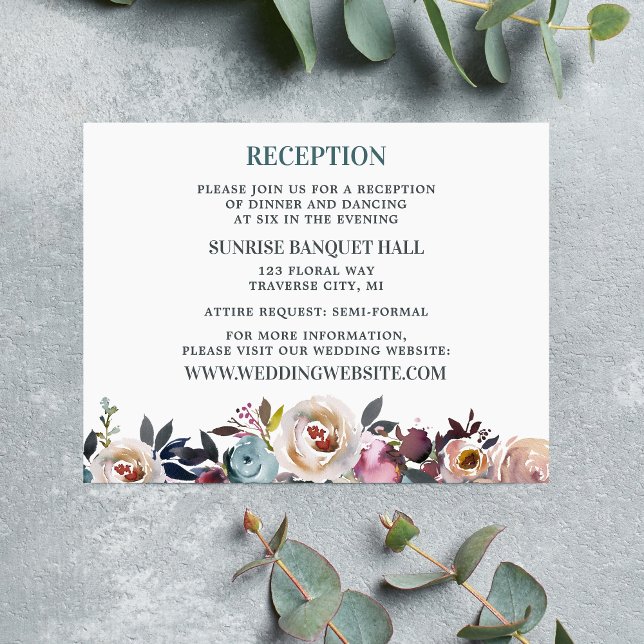 Cartão De Informações Lindos Blooms Floral Primavera Pastel Teal (Criador carregado)