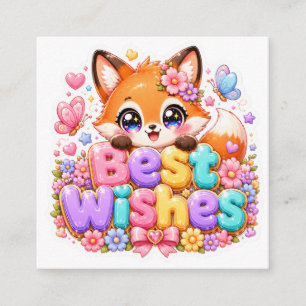 Cartão De Informações Lindos Desejos Kawaii Melhor Raposa Nome Flora Ros