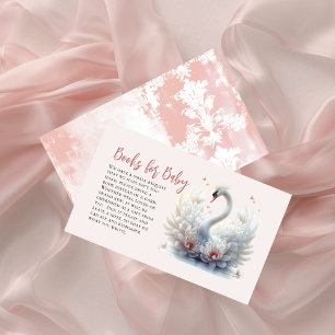 Cartão De Informações Lindos Livros de Chá de fraldas Floral Swan para B