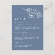 Linha de Arte Floral Branca Casamento Azul Empoeir