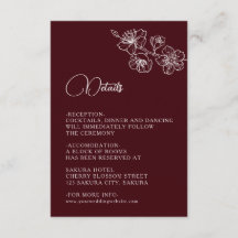 Linha de Arte Floral Branca Casamento Borgonha