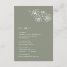 Linha de Arte Floral Branca Casamento Verde Sage