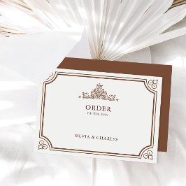 Cartão De Informações Linha do tempo de casamento clássico de Terracotta