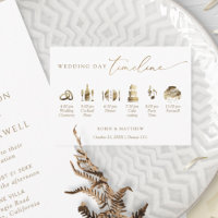 Linha do tempo mínimo de casamento Dourado e branc