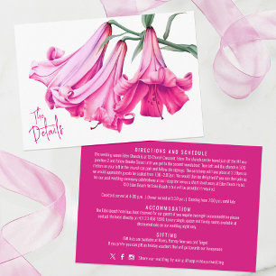 Cartão De Informações Lírio Trombeta perfeição rosa arte detalhes do cas