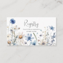 Cartão De Informações Lista de Presentes de Casamento de Flores Silvestr