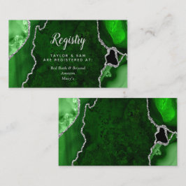 Cartão De Informações Lista de Presentes de Casamento Green and Silver A