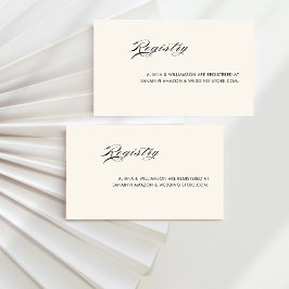 Cartão De Informações Lista de presentes de casamento minimalista retrô