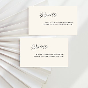 Cartão De Informações Lista de presentes de casamento minimalista retrô 
