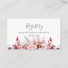 Cartão De Informações Lista de Presentes de Casamento Rosa Poeira Modern