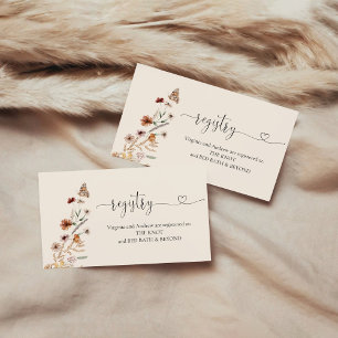 Cartão De Informações Lista de Presentes de Chuveiro de Noiva Boho Tiny