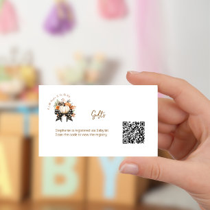 Cartão De Informações Lista de Presentes do Chá de Bebê Little Pumpkin Q