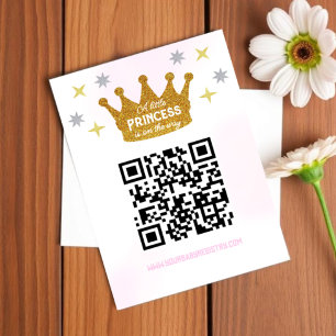 Cartão De Informações Lista de Presentes do Chá de Bebê Princesinha