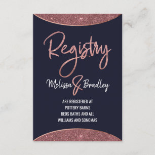 Cartão De Informações Lista de presentes Dourado cor-de-rosa da circular