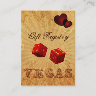 Cartão De Informações lista de presentes vermelha de Vegas do vintage