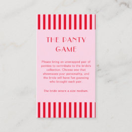 Cartão De Informações Listras Vermelhas e Rosas Retrô The Panty Game