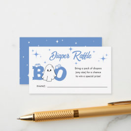 Cartão De Informações Little Boo Halloween Fralda Raffle