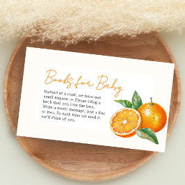 Cartão De Informações Little Cutie Orange Baby Shower Books for Baby