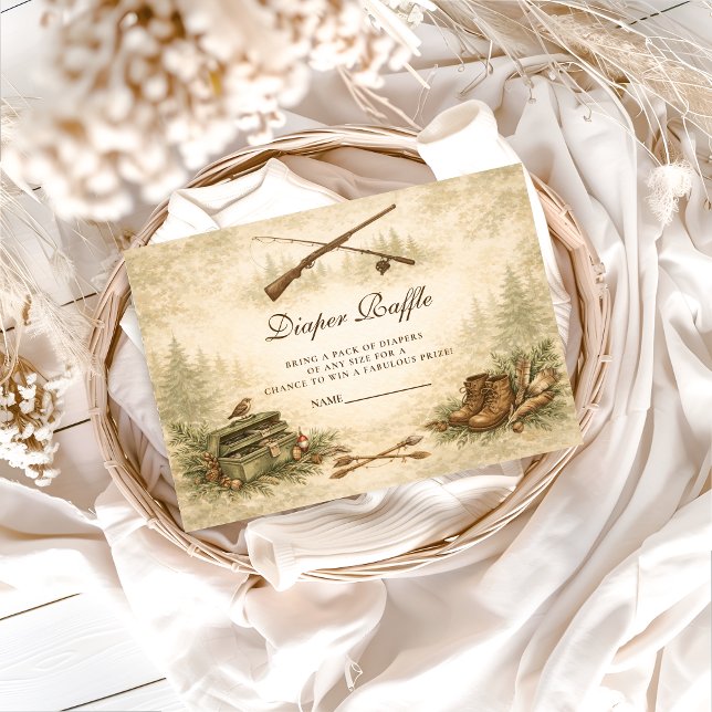 Cartão De Informações Little Hunter Woodland Adventure Diapper Raffle (Criador carregado)