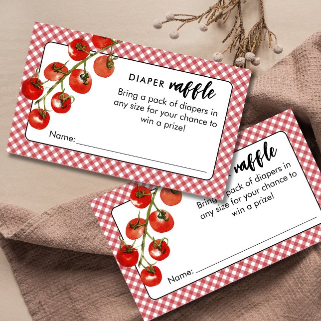 Cartão De Informações Little Meatball Diaper Raffle Italian Baby Shower (Criador carregado)