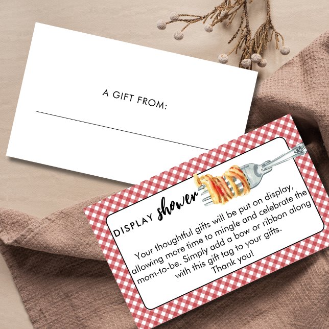 Cartão De Informações Little Meatball Display Shower Italian Baby Shower (Criador carregado)