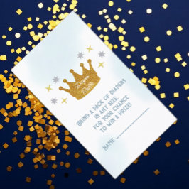 Cartão De Informações Little Prince Boy Baby Shower Diaper Raffle