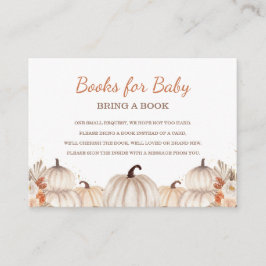 Cartão De Informações Little Pumpkin Books for Baby, Baby Shower