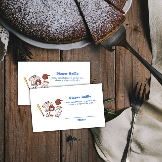 Cartão De Informações Little Slugger Baseball Diaper Raffle Baby Shower  (Little Slugger Baseball Diaper Raffle Baby Shower Enclosure Card)