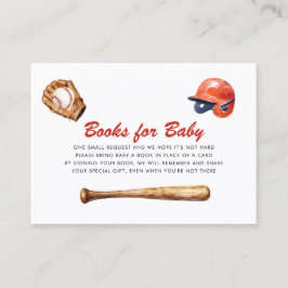 Cartão De Informações Little Slugger Books for Baby Shower Card