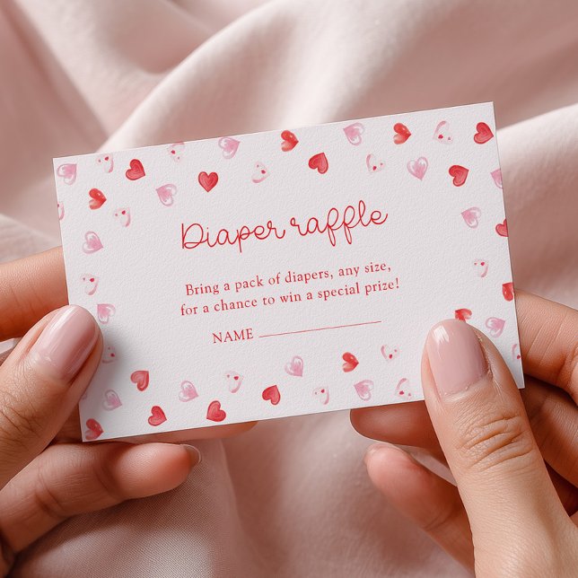 Cartão De Informações Little Sweetheart Girl Baby Shower Diaper Raffle (Criador carregado)