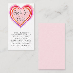 Cartão De Informações Little Swetheart Watercolor Books para o Chá de fr