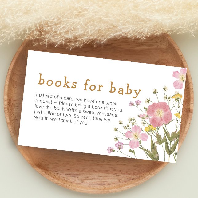 Cartão De Informações Little Wildflower Boho Baby Shower Books for Baby (Little Wildflower Baby Shower Books for Baby)