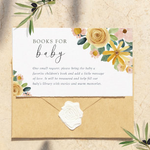 Cartão De Informações Livro Amarelo Floral Baby in Bloom para Bebê