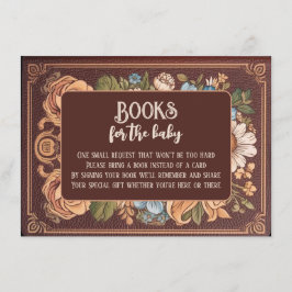 Cartão De Informações Livro Antigo Caprichoso Para Chá de Bebê