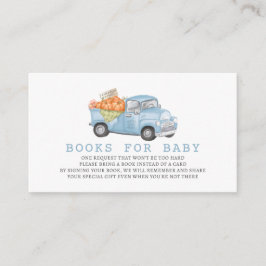 Cartão De Informações Livro Azul Pumpkin Truck Gingham para Bebê
