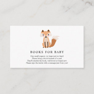 Cartão De Informações Livro da Woodland Fox para o Baby Insert Card