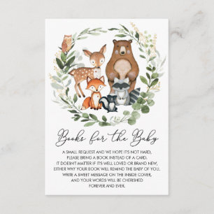 Cartão De Informações Livro de animais de floresta com vegetação macia