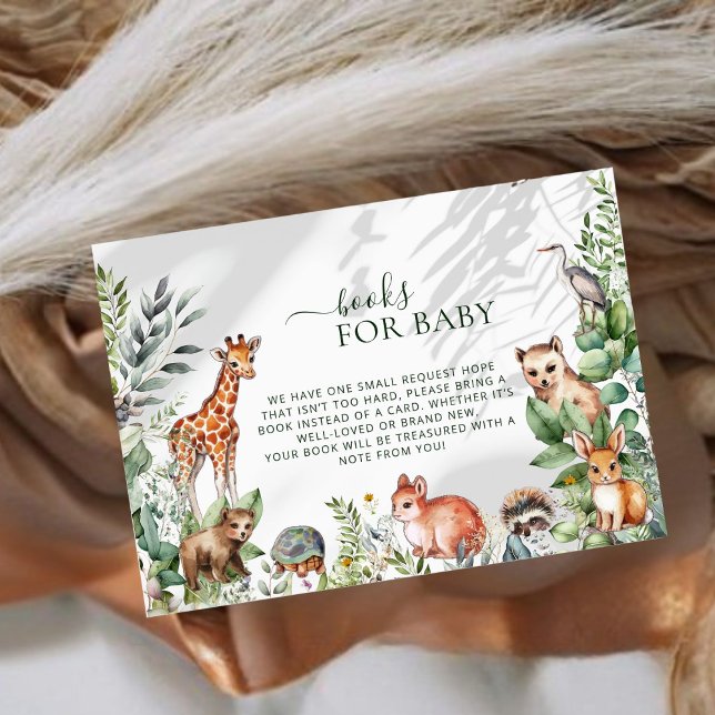 Cartão De Informações Livro de animais de madeira para Chá de fraldas (Criador carregado)