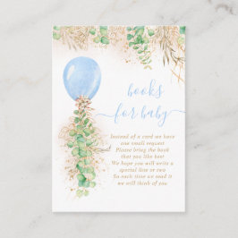 Cartão De Informações Livro De Balão De Eucalipto Dourado Para Bebê